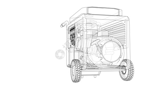 概述便携式汽油发电机 vecto交流建造情况电气气体力量发动机柴油机工具插图图片