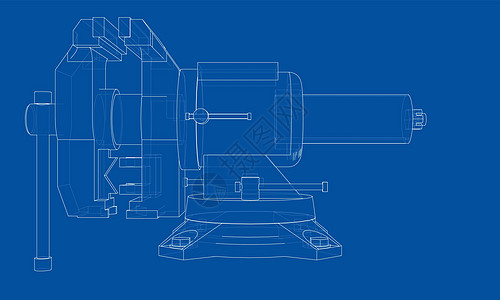 轮廓虎钳向量 线框样式绘画工业乐器服务技术维修建造墨水机械插图图片