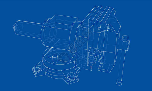 轮廓虎钳向量 线框样式服务维修工具工业机械墨水技术插图草图建造图片
