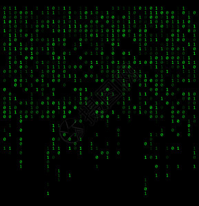 二进制的下降数字如矩阵 绿色 0 1位数在黑面包上图片