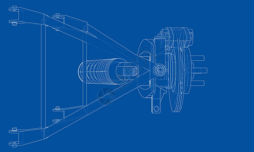 带减震器的汽车悬架 韦克托吸收器机械螺旋机器线条震惊金属车轮服务车辆背景图片