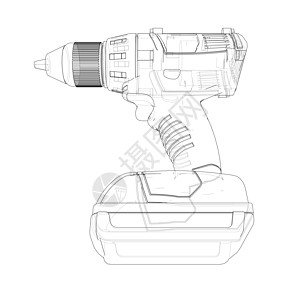 电动无绳螺丝刀 韦克托草图墨水累加器木工电池螺丝刀技术承包商绘画工作图片