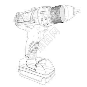 电动无绳螺丝刀 韦克托插图绘画钻头工作木匠硬件木工工具累加器电池图片
