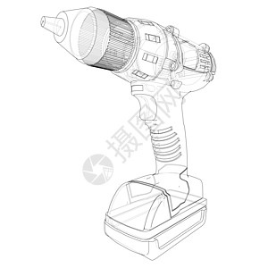 电动无绳螺丝刀 韦克托木匠插图力矩钻孔累加器承包商硬件工作墨水工具图片
