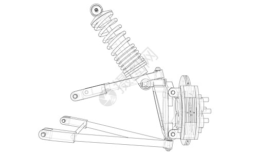 带减震器的汽车悬架 韦克托金属轮胎螺旋圆柱维修服务绘画运输车轮吸收器图片