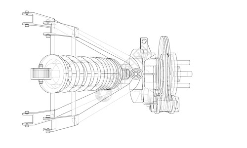 带减震器的汽车悬架 韦克托震惊技术轮子草图车辆轮胎绘画车轮线条圆圈图片