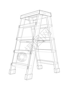 概述家庭步骤 韦克托绘画草图乐器爬梯工具维修插图存货折叠梯阶梯图片