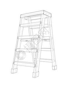 概述家庭步骤 韦克托服务折叠梯工具楼梯爬梯绘画插图维修存货草图图片