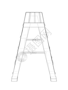 概述家庭步骤 韦克托存货楼梯墨水折叠梯阶梯维修爬梯插图工具绘画图片