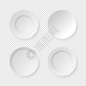 以透明背景隔离的白色盘子白盘厨房圆形食物饮食插图餐具用餐服务圆圈餐厅图片