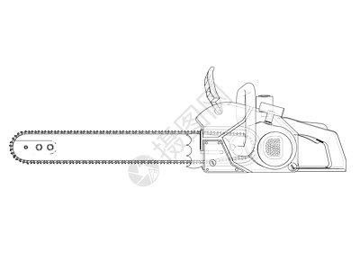 链锯  3 的矢量渲染汽油乐器技术建造服务墨水维修机械工具木材图片