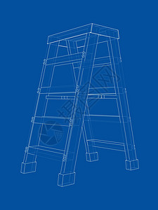 概述家庭步骤 韦克托折叠梯墨水绘画维修楼梯插图乐器草图爬梯工具图片