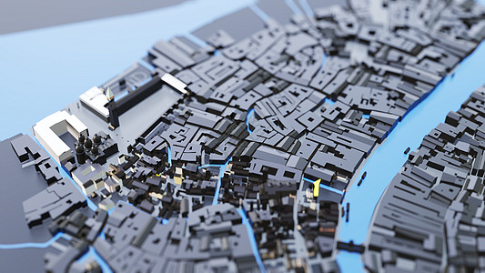 3D 未来派城市建筑景观科幻街道圆顶商业建筑学全景高楼小说天际图片