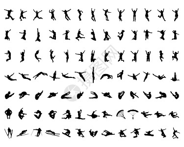 跳跃的剪影异人活动竞赛运动杂技训练插图艺术身体高手图片