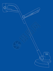 轮廓修剪器割草机 韦克托维修草图插图绿化场地工作草地园艺刀具引擎图片
