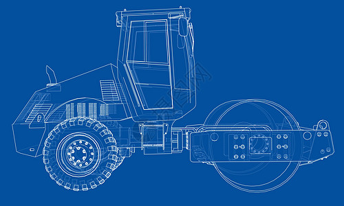 建筑机械 沥青压实机 vecto路面插图技术推土机工程压力压实机商业车轮运输图片