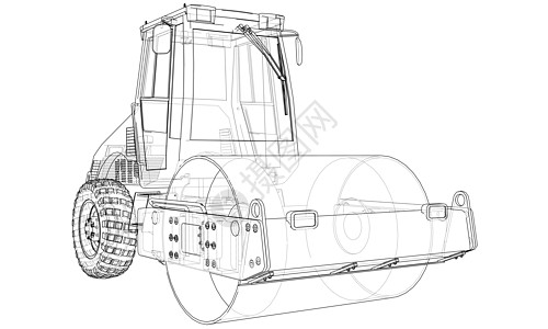 建筑机械 沥青压实机 vecto压实机蓝图压力插图技术维修草图建造工作商业图片