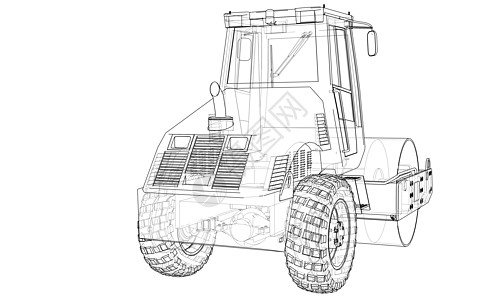 建筑机械 沥青压实机 vecto工程商业压实机铺路维修建造推土机草图技术工作图片