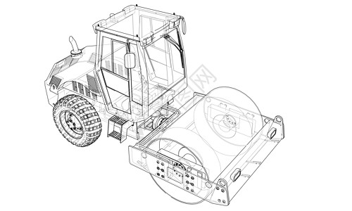 建筑机械 沥青压实机 vecto维修铺路插图蓝图滚筒工作压实机机器运输蒸汽图片