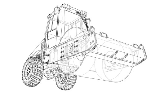 建筑机械 沥青压实机 vecto建造工程草图压力蓝图运输商业插图柏油维修图片