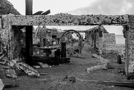 白岛的销毁岩石危险地热金属石头陨石地形蒸汽含硫废墟图片