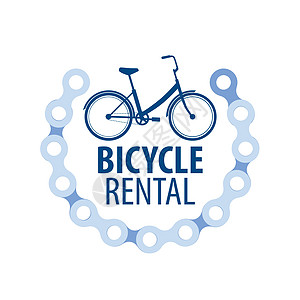 自行车出租的标志 白色背景上的矢量图解插图横幅海报旅行公司服务运输城市徽章活动背景图片