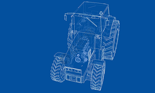 农用拖拉机概念 韦克托车辆农民收获收割机植物绘画机械插图卡车农场图片