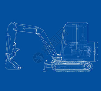 带有 Actor 的小型 Treactor 草图 韦克托运输工程师履带技术挖掘机蓝图机械矿业引擎演员图片