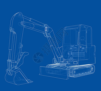 带有 Actor 的小型 Treactor 草图 韦克托建造车辆挖掘机演员草稿运输履带力量工程绘画图片