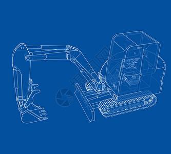 带有 Actor 的小型 Treactor 草图 韦克托运输机械创造力绘画陆地履带矿业工程师工程蓝图图片