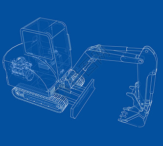 带有 Actor 的小型 Treactor 草图 韦克托创造力力量建造蓝图车辆技术履带运输草稿工程图片