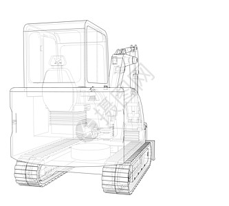 带有 Actor 的小型 Treactor 草图 韦克托陆地车辆技术建造引擎拖拉机挖掘机机械绘画力量图片