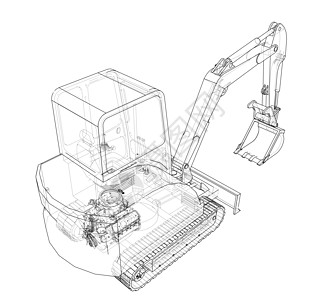 带有 Actor 的小型 Treactor 草图 韦克托机械矿业引擎工程草稿创造力拖拉机力量履带挖掘机图片