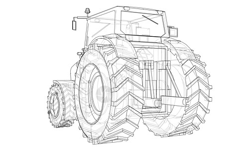 大卡车农用拖拉机概念 韦克托卡车园艺家农场绘画车轮机器收获插图机械场地插画