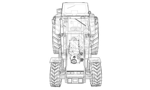 农用拖拉机概念 韦克托收割机车辆植物卡车园艺家机器车轮线条机械小麦图片