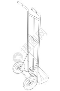概述送货手推车或手推车 韦克托草图服务包装货运绘画工厂运输工具插图乐器背景图片
