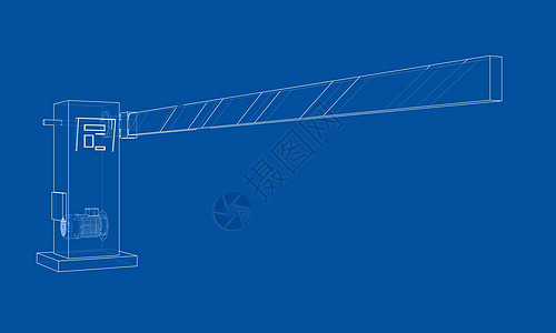 轮廓屏障门 韦克托维修车库服务安全出口草图自动化入口手臂插图图片