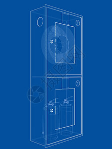 消防软管柜中的消防员工具 韦克托情况草图冒险乐器危险救援绘画案件插图盒子图片