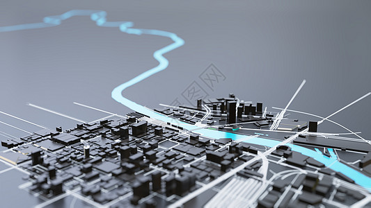 3D 未来派城市建筑摩天大楼商业圆顶建筑学景观高楼全景办公楼科幻天空图片