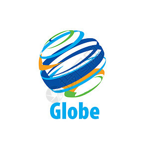 矢量标志 glob圆形世界技术全球网络行星互联网蓝色白色商业图片