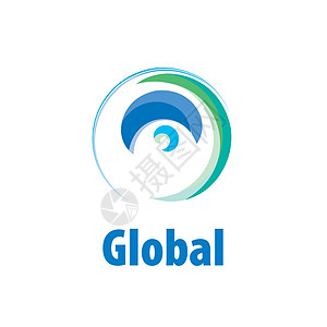 矢量标志 glob白色网络世界插图蓝色商业地球行星技术公司图片