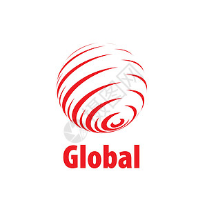 红色世界矢量标志 glob轨道互联网旅行丝带圆形地球技术圆圈网络商业设计图片
