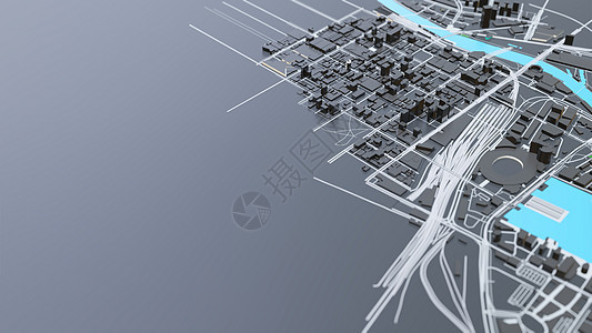 3D 未来派城市建筑全景摩天大楼商业市中心高楼小说外星人公寓圆顶街道背景图片