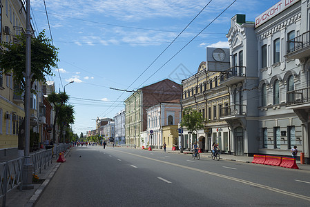 以俄罗斯萨马拉的Kuibyshev命名的历史街道中心地区城市正方形房子旅行旅游胡同建筑天空图片