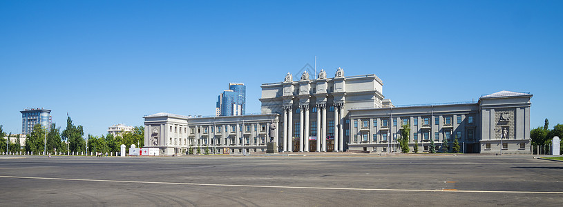 俄罗斯萨马拉Kuibyshev广场歌剧院和芭蕾舞楼地区建筑学胡同游客旅游房子旅行吸引力景观中心背景图片