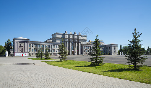 俄罗斯萨马拉Kuibyshev广场歌剧院和芭蕾舞楼建筑建筑学地标中心房子地区游客旅游景观旅行图片