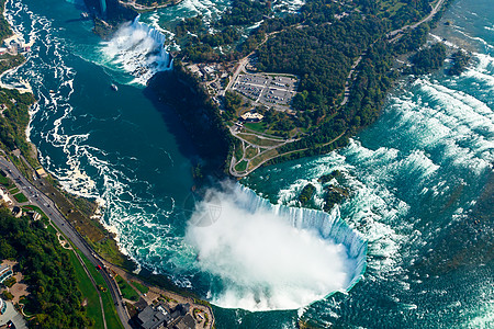 对加拿大安大略省尼亚加拉瀑布的神奇空中观察瀑布公园旅行旅游力量风景地标薄雾图片