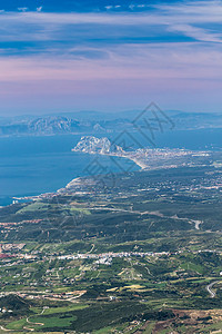 来自塞拉贝尔梅贾的直布罗陀海峡海景城市岩石海岸线山脉旅行地标海岸悬崖天际图片