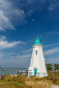 加拿大安大略省Dalhousie港达胡西港美丽的灯塔海岸海景航海地标历史性安全港口导航海岸线旅游图片