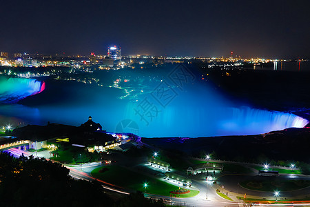 加拿大安大略省尼亚加拉瀑布夜幕的奇妙景象地标薄雾风景旅游力量瀑布旅行公园图片